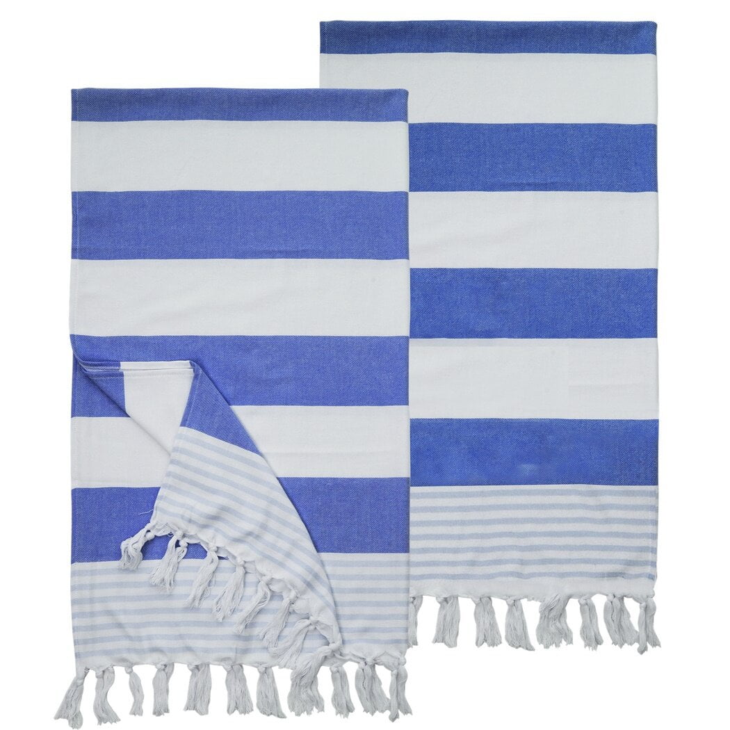 2PCS Turkish Beach Towels, Soft Cotton Absorbent Quick-Dry Towels, 71 ...