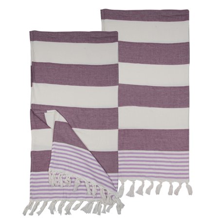 2PCS Turkish Beach Towels, Soft Cotton Absorbent Quick-Dry Towels, 71"x39" Oversized Beach Blankets, Lightweight Travel Bath Towels for Beaches, Pools, Gyms, SPAs, Yachts