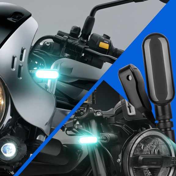 2PCS Turn Signal Lights Projector LED RGB Flowing Daytime Running For Motorcycle Light Motorbike Turn Signal Blinkers
