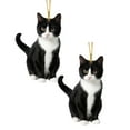 thumbnail image 1 of 2PCS Tuxedo Cat Christmas Ornaments – Cute Black & White Cat Acrylic Decorations for Tree, Home & Holiday Gifts, 1 of 8