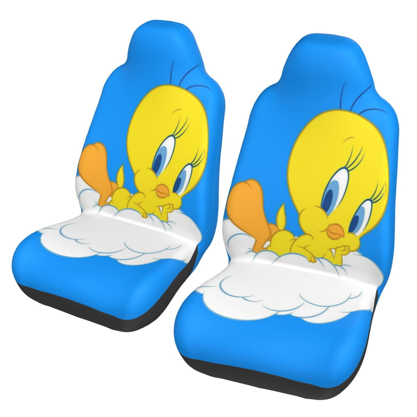 2PCS Tweety Bird Seat Cover for Women Men Washable Soft Thin Driver Seat Protector for Auto SUV Truck Auto Accessories