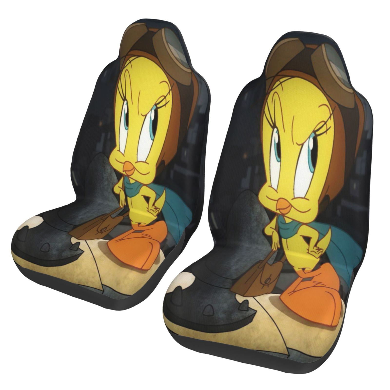 2PCS Tweety Bird Seat Cover for Women Men Washable Soft Thin Driver Seat Protector for Auto SUV Truck Auto Accessories