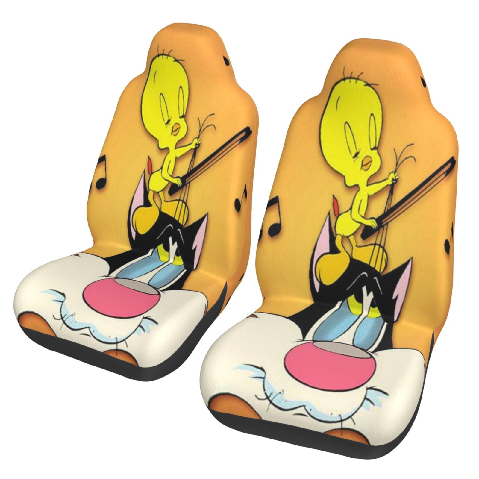 2PCS Tweety Bird Seat Cover for Women Men Washable Soft Thin Driver Seat Protector for Auto SUV Truck Auto Accessories