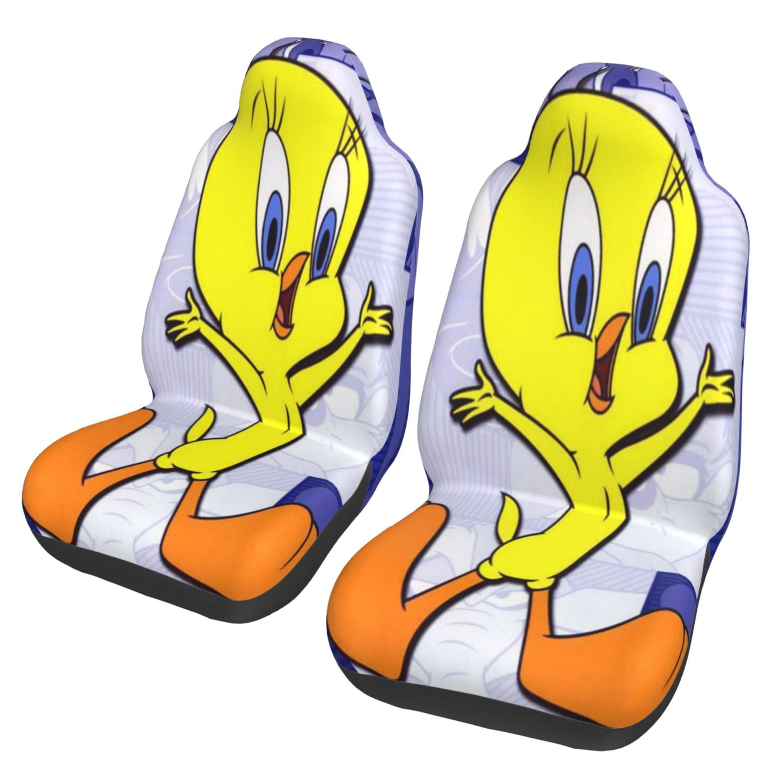 2PCS Tweety Bird Seat Cover for Women Men Washable Soft Thin Driver Seat Protector for Auto SUV Truck Auto Accessories