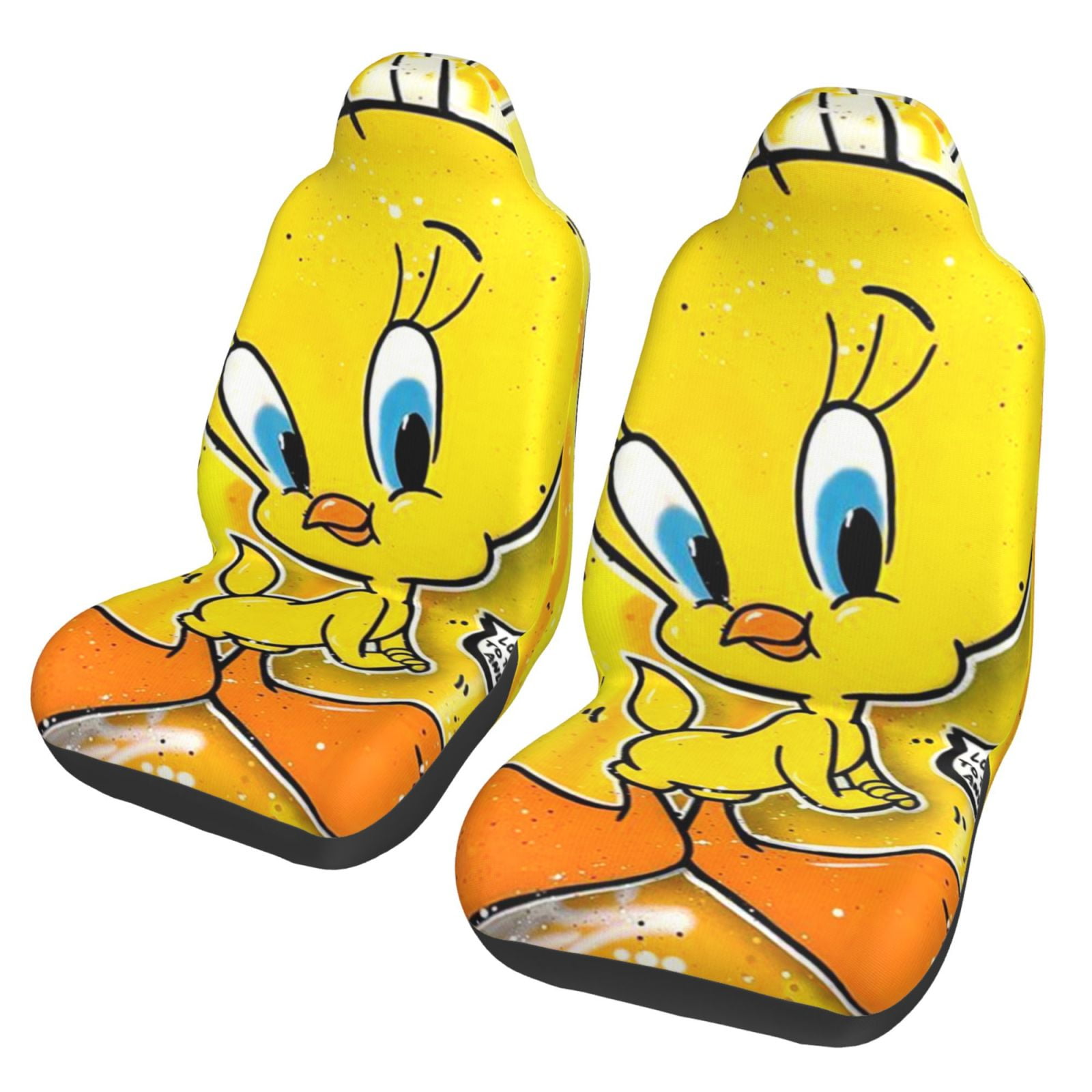 2PCS Tweety Bird Seat Cover for Women Men Washable Soft Thin Driver Seat Protector for Auto SUV Truck Auto Accessories