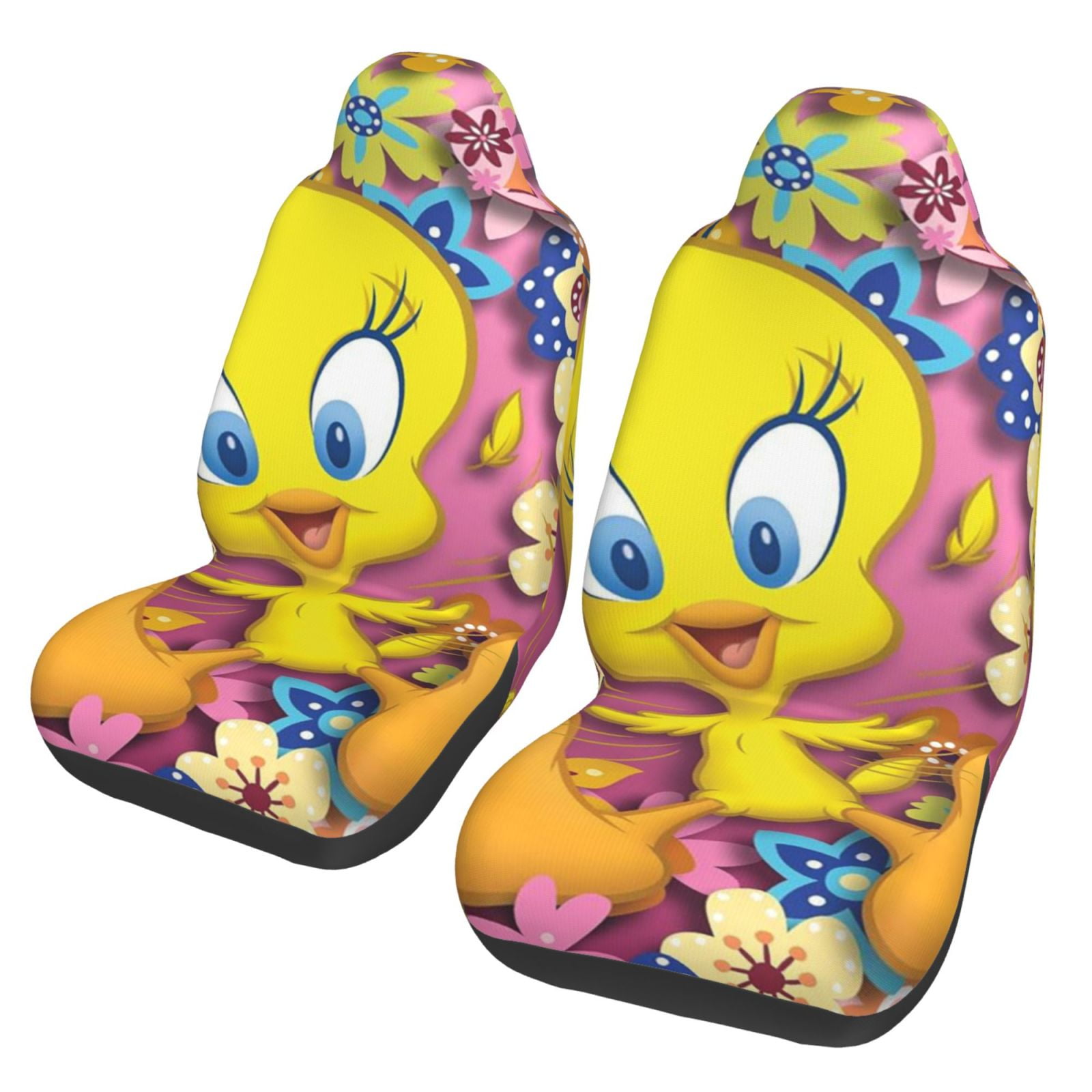 2PCS Tweety Bird Seat Cover for Women Men Washable Soft Thin Driver Seat Protector for Auto SUV Truck Auto Accessories