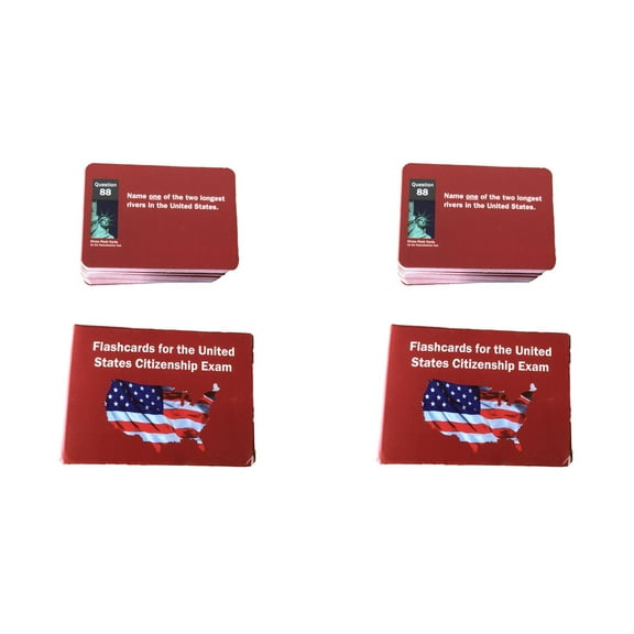 2PCS US Citizenship Test Study Guide 2025 New US Citizenship Test Flash Cards, 100 USCIS Questions and Answers Flashcards, Naturalization Test Study Guide American Civics Flashcards