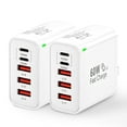thumbnail image 1 of 2PCS USB C Fast Charger Block, 60W 5-Port USB C Wall Charger 30W Type C Charging Block, 2USB C+3USB A PD 3.0 Multiport Charging Cube Compatible with iPhone 16 15 14 13 Pro Max, Galaxy S25 S24 Ultra, 1 of 7