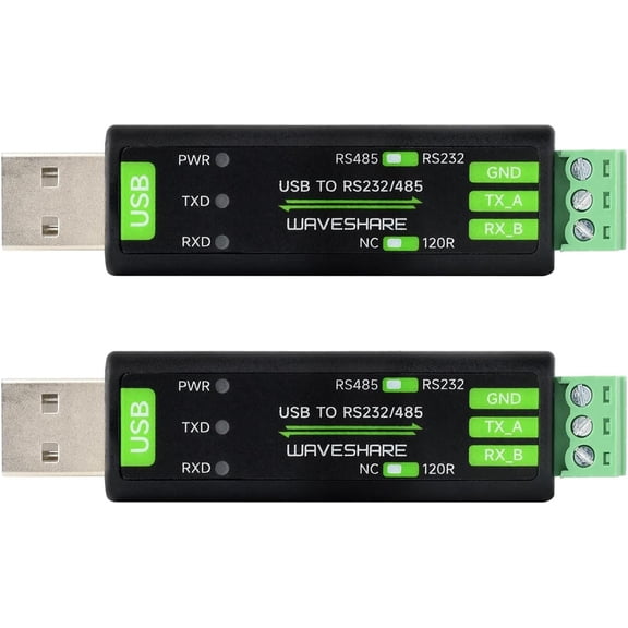2PCS USB to RS232/485 Converter, Onboard Original FT232RNL Chip, Features More Stable Transmission, Suitable for Multiple Devices, Compatible with Mac/Linux/Android/Win11/10/8.1/8/7, etc