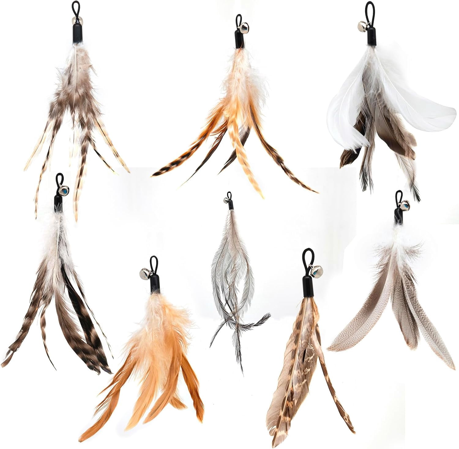 miwoowim Cat Toys Interactive for Indoor Cats, 2PCS Ultra-Long Teaser(50"+38")+9PCS Da Bird Feather Refills, Fishing Pole Toy,Retractable Cat Wand Toy and Feather Toys Refills Attachment Replacement