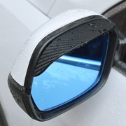 2PCS Universal Car Rear View Mirror Rain Cover Sun Visor Eyebrow Carbon Fiber Side View Mirror Rain Guard Auto Accessories (As shown)