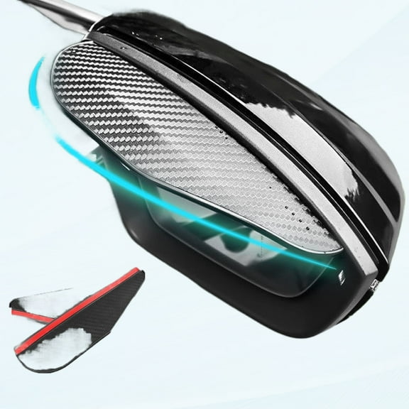 2PCS Universal Car Rear View Rain Cover Mirror,Car Carbon Fiber Side Mirror Rain,Eye Visor Sun,Rain Wing Smoke Guard for most Car,Truck and SUV