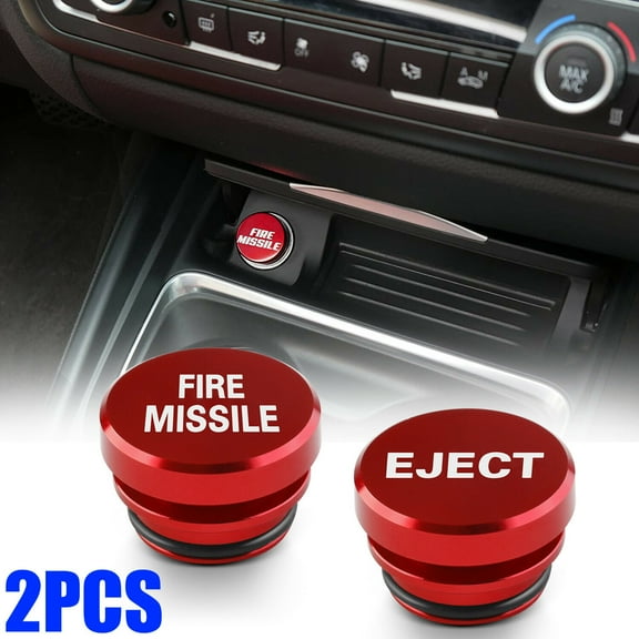 2PCS Universal Fire Missile Eject Button Car Cigarette Lighter Cover Accessories