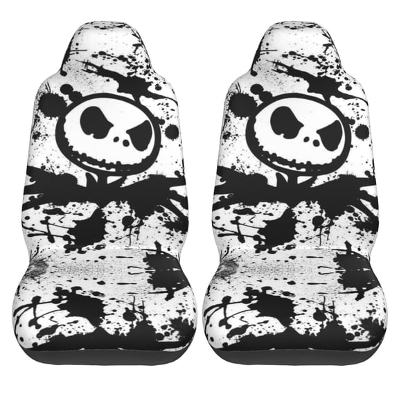 2PCS Universal Fit Car Seat Covers, The Nightmare Before Christmas Print Car Seat Cover For Front Seat Cushion Protectors Two Pcs Auto Accessories Bucket Seat Covers
