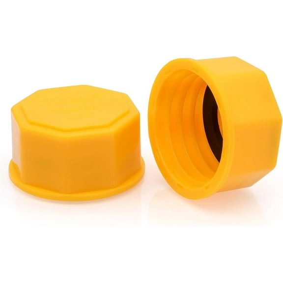 2PCS Universal Gas Can Caps  5 Gallon Replacement Lids with Coarse Thread for Gasoline, Diesel & Fluids  Leak-Proof HDPE Plastic Caps, Fits 1/2.5/5/10+ Gallon Cans (1.73-1.82 Mouth Size)