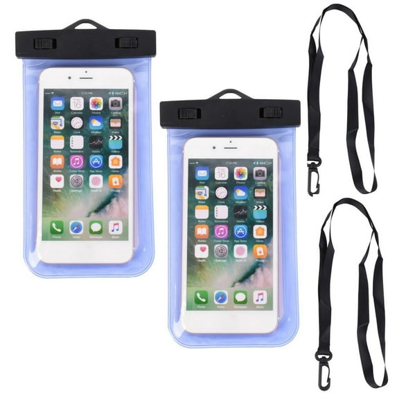 2PCS Universal Waterproof Phone Pouch Bag Underwater Case Clear Cellphone Dry Bag with Lanyard