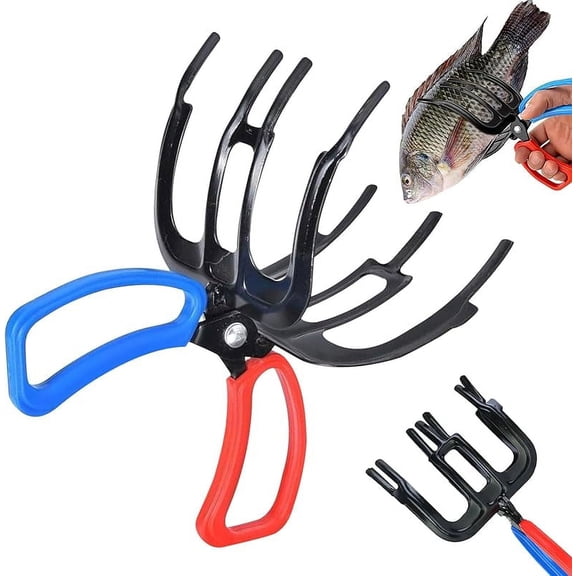 2PCS Upgrade 3 Claw Fish Gripper, Metal Fishing Pliers Gripper Fish Control Clamp,Multifunctional Three Teeth Fishing Pliers for Most Freshwater Fish Grip Tackle Holder