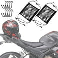 thumbnail image 1 of 2PCS Upgrade Cargo Net for Motorcycle Helmet Storage, 10"X11" High-Elastic Double Layer Bungee Net with 8 Extra Strong Metal Hooks, Luggage Strap Rack Expansion Organizer Net for Motorbike Trike Cycle, 1 of 6