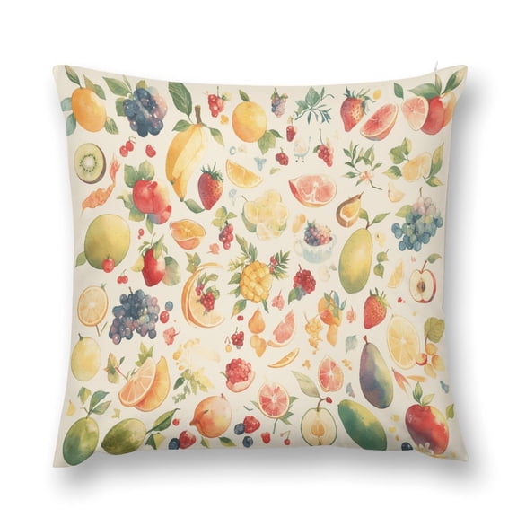 2PCS Various Fruits Throw Pillow Covers 18x18 Decorative Pillows Case Soft Velvet Cushion Covers for Couch Sofa Patio Garden Decor