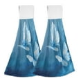 thumbnail image 1 of 2PCS Velcro Hangable Hand Towels Quick-Drying Hanging Kitchen Towels for Kitchen & Bathroom Abstract Blue and White Butterfly, 1 of 7