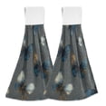 thumbnail image 1 of 2PCS Velcro Hangable Hand Towels Quick-Drying Hanging Kitchen Towels for Kitchen & Bathroom Brown-blue Butterfly Pattern, 1 of 7