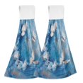 thumbnail image 1 of 2PCS Velcro Hangable Hand Towels Quick-Drying Hanging Kitchen Towels for Kitchen & Bathroom Butterflies and Circular Motif, 1 of 7