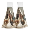 thumbnail image 1 of 2PCS Velcro Hangable Hand Towels Quick-Drying Hanging Kitchen Towels for Kitchen & Bathroom Chicken and Rooster, 1 of 7