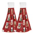 thumbnail image 1 of 2PCS Velcro Hangable Hand Towels Quick-Drying Hanging Kitchen Towels for Kitchen & Bathroom Cute Christmas Animals, 1 of 7
