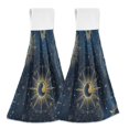 thumbnail image 1 of 2PCS Velcro Hangable Hand Towels Quick-Drying Hanging Kitchen Towels for Kitchen & Bathroom Mysterious Celestial Pattern, 1 of 7