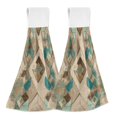thumbnail image 1 of 2PCS Velcro Hangable Hand Towels Quick-Drying Hanging Kitchen Towels for Kitchen & Bathroom Natural Abstract Shapes, 1 of 7