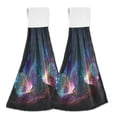 thumbnail image 1 of 2PCS Velcro Hangable Hand Towels Quick-Drying Hanging Kitchen Towels for Kitchen & Bathroom Neon Butterfly, 1 of 7