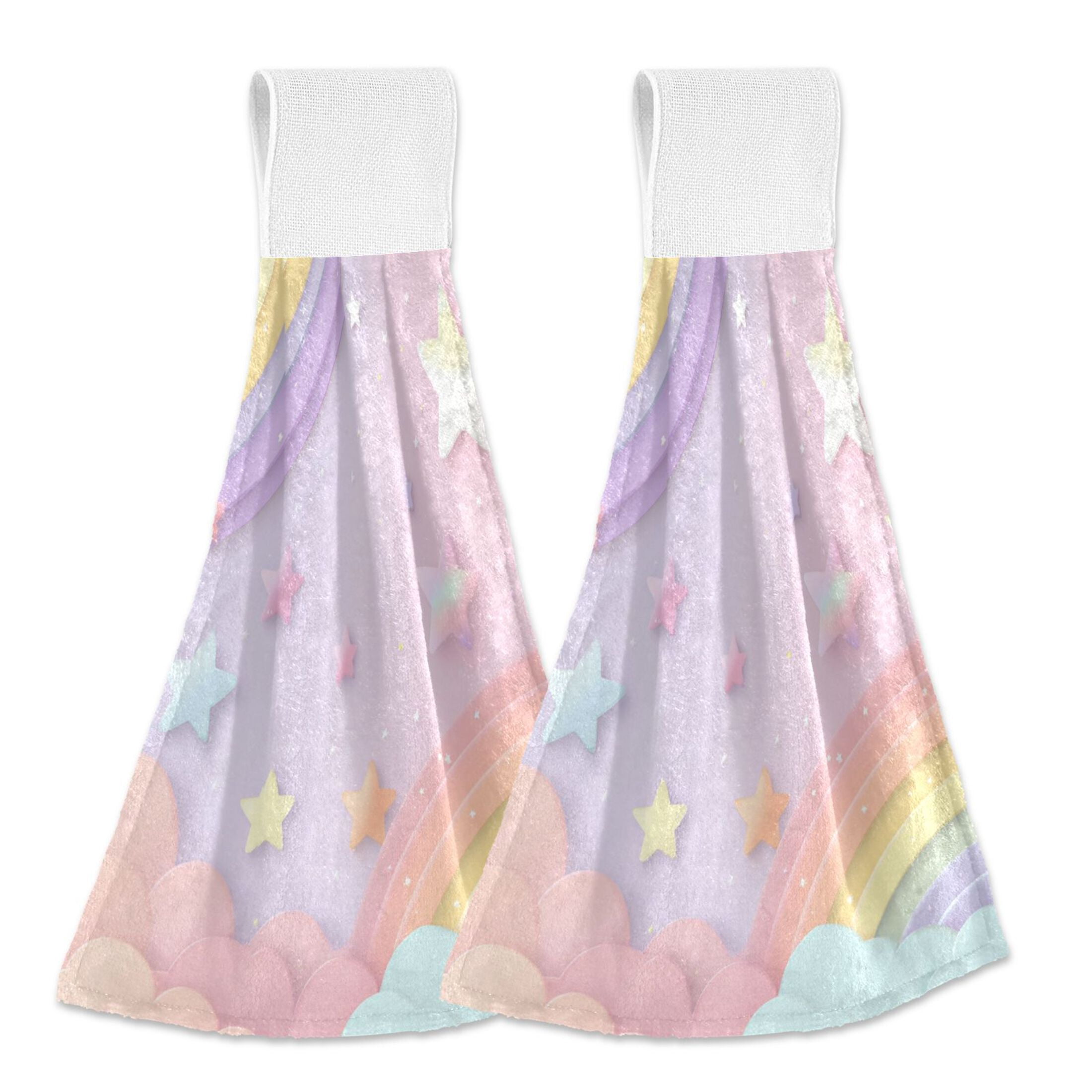 2PCS Velcro Hangable Hand Towels Quick-Drying Hanging Kitchen Towels ...