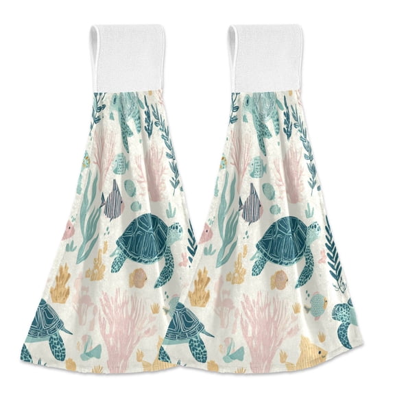 2PCS Velcro Hangable Hand Towels Quick-Drying Hanging Kitchen Towels ...