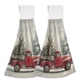 thumbnail image 1 of 2PCS Velcro Hangable Hand Towels Quick-Drying Hanging Kitchen Towels for Kitchen & Bathroom Vintage Red Truck, 1 of 7