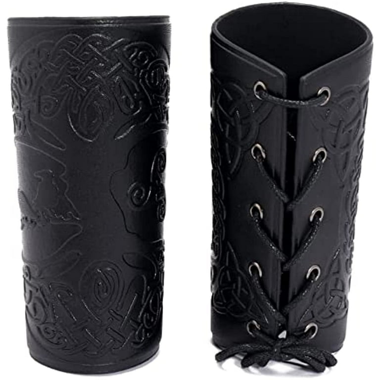  Leather Gauntlet Wristband Medieval Bracers
