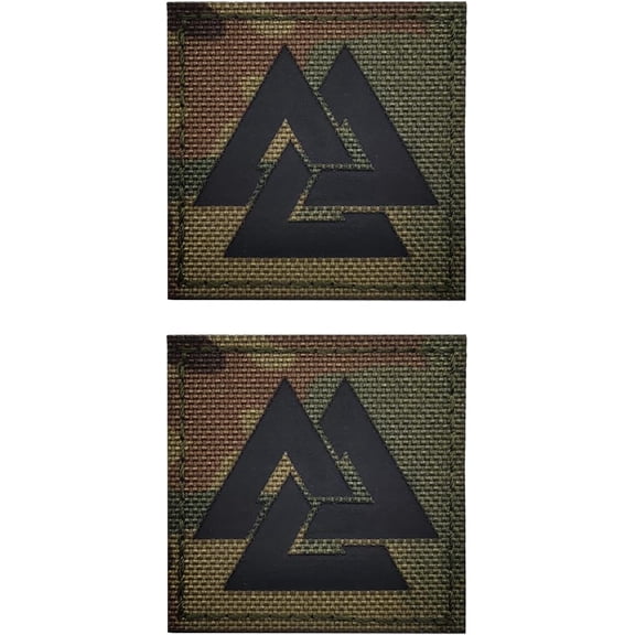 2PCS Viking Valknut Patches Reflective Morale Patch Hook and Loop | IR Infrared Reflective,Laser Cut,Viking Tactical Military Morale Patch,Versatile Tactical Attachment,2*2 inch CP
