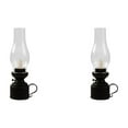 thumbnail image 1 of 2PCS Vintage Flameless Table Lamp - LED Kerosene Lantern with Clear Hurricane Glass, Battery Operated Retro Oil Lamp for Bedroom Nightstand, Living Room & Farmhouse Decor, 1 of 8
