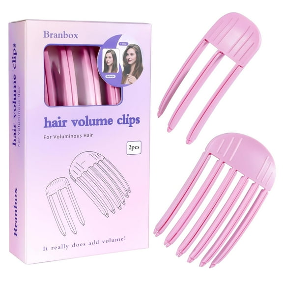 2PCS Volumizing Hair Clips for Women, Hair Volume Clip Styling Tools Volumizing Comb for Fluffy Bangs Clips for Root Lift Hair Styling Tools, Root Booster Clips, Rose Red