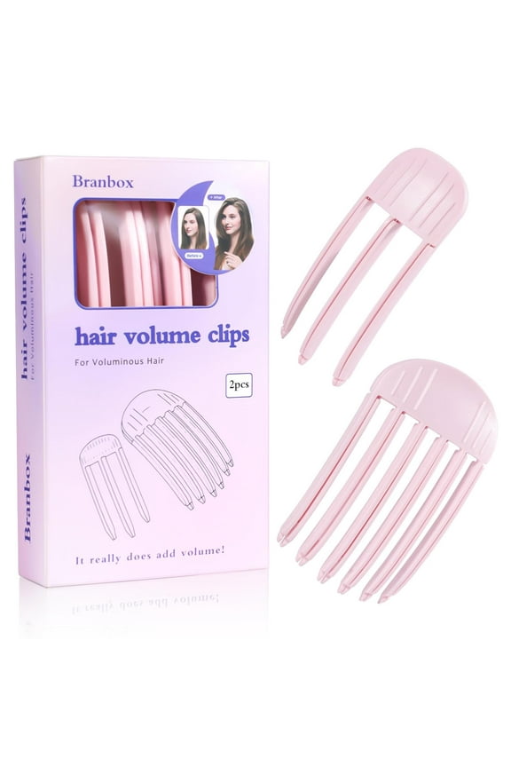 2PCS Volumizing Hair Clips for Women, Hair Volume Clip Styling Tools Volumizing Comb for Fluffy Bangs Clips for Root Lift, Root Booster Clips, Pink