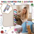 thumbnail image 1 of 2PCS Wall Cat Scratcher Self Adhesive Cat Climbing Shelf for Kittens Vertical Felt Scratching Post Ladder Toy, 1 of 7