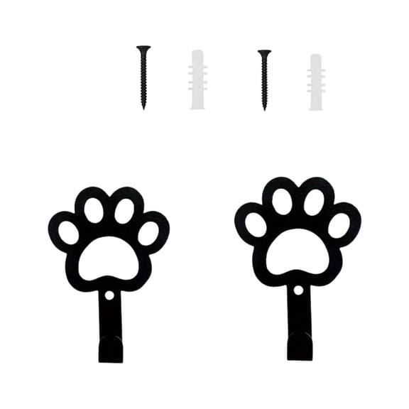 2PCS Wall Hooks Dog Paws Shaped Strong Carbon Steel Construction For Hanging Clothes And Accessories