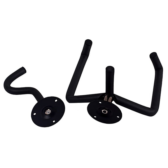 2PCS Wall Mount Ukulele Guitar Hook Rack Metal Wall Bracket Hanger for String Instrument Folk Guitar (Black)
