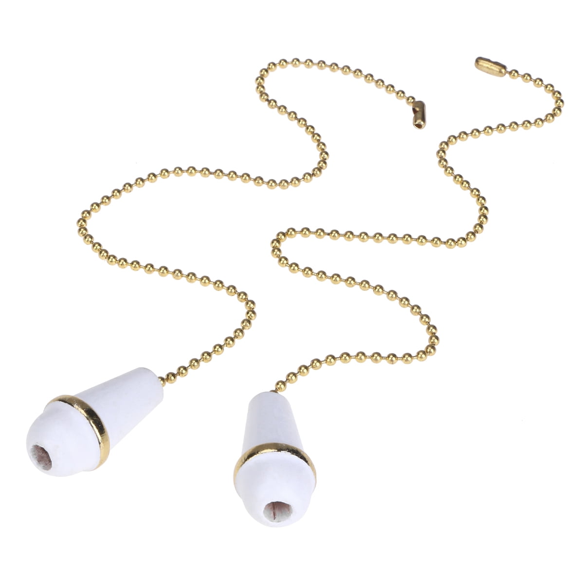 2PCS Walnut Vintage Chandelier Chain Pendant Ceiling Fan Pull Chains Fashion Lamp Ornament Home Decoration (White)