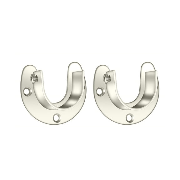 2PCS Wardrobe Bracket Supports Strong Load Capacity Steel Rod Holder Easy Installation Poles Sockets set for Curtain Rods