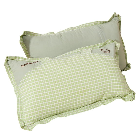 2PCS Washable Cotton Pillowcases For Children Lovely Bear Checkered Designs