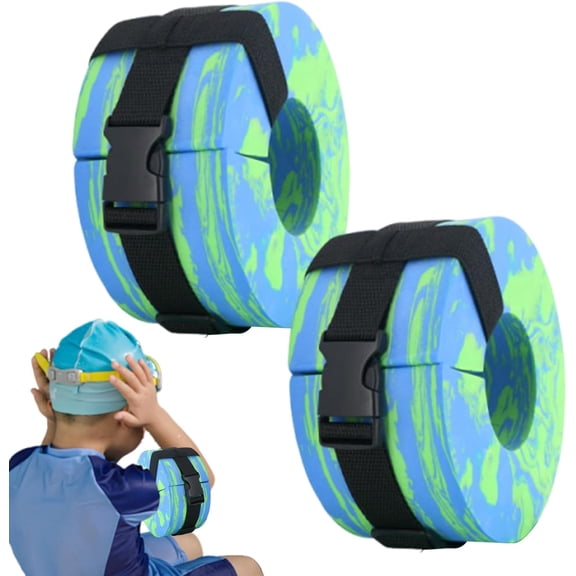 2PCS Water Aerobics Cuffs, Foam Swim Float Rings for Arms & Ankles, High-Density EVA Aquatic Training Aids for Beginners, Adults, and Professionals