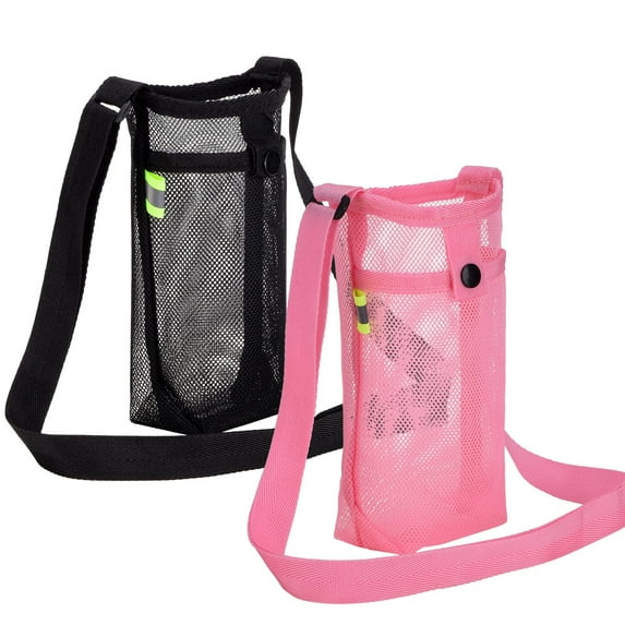 2PCS Water Bottle Holders, Water Bottle Carrier with Adjustable Shoulder Strap Beach Bottle Bag Water Bottle Sling Dog Water Bottle Sleeve for Sports Gym Hiking Camping Walking
