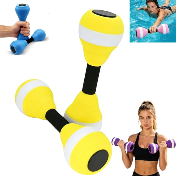 2PCS Water Weights Pool Exercise Set Aqua Exercise Dumbbells High density Eva foam Dumbbells for Water Aerobics Pool Fitness