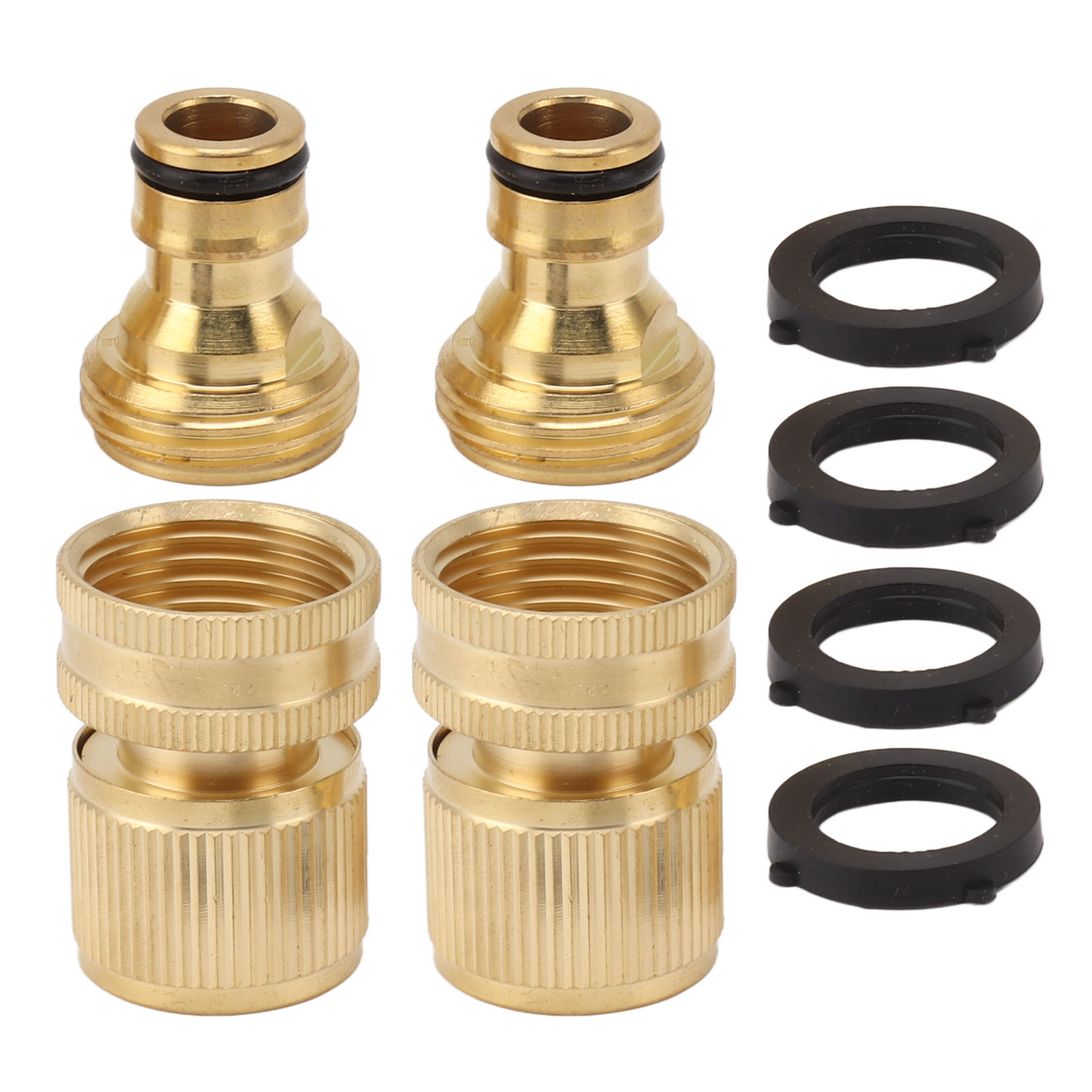 2PCS Water Hose Quick Connector Brass 3/4 Inch Male and Female Garden ...