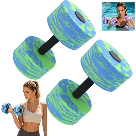 2PCS Water Weights Pool Exercise Set Aqua Exercise Dumbbells High density Eva foam Dumbbells for Water Aerobics Pool Fitness